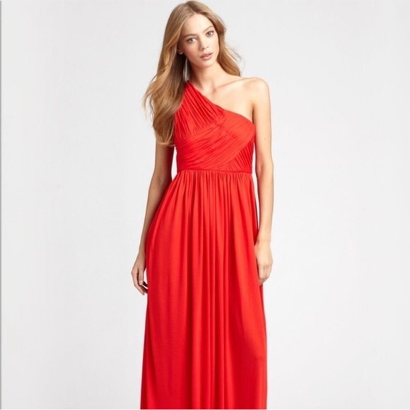 Tibi One shoulder Goddess Gown Ruched bodice Midi Dress - Picture 3 of 12